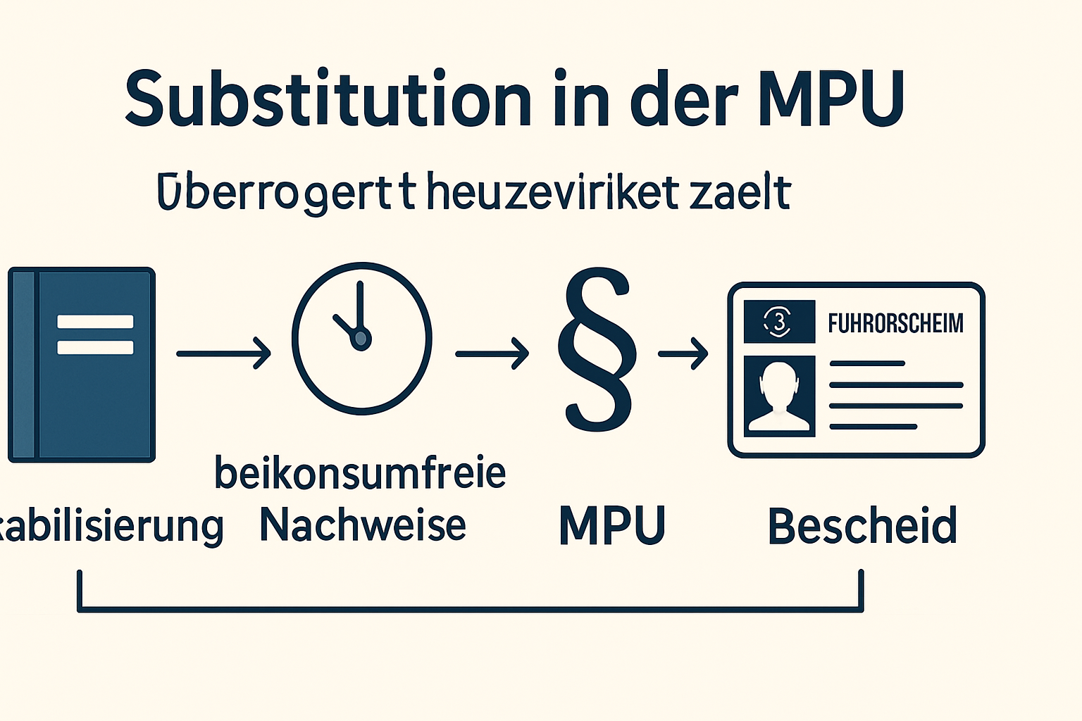 Schaubild mit den MPU-Schritten bei Substitution von der Stabilisierung bis zum Bescheid