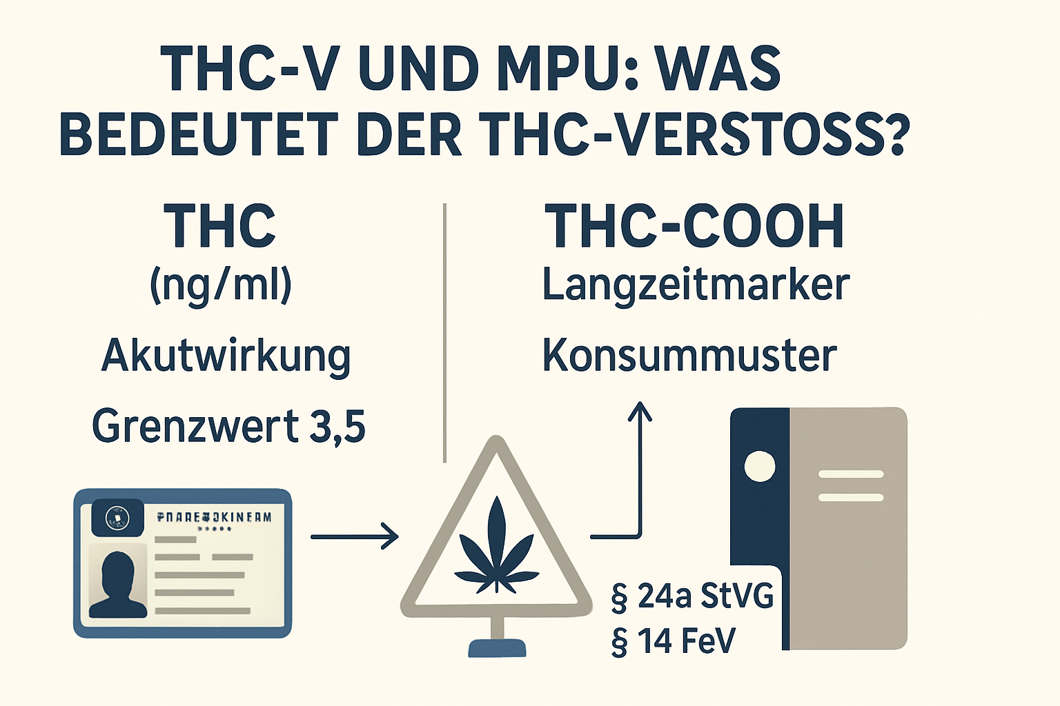 Schaubild THC versus THC-COOH mit Hinweis auf 3,5 ng/ml und rechtliche Zuordnung